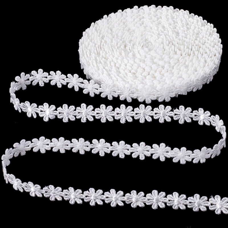 Deozu 4 Yards Lace Trim, Vintage Crocheted Lace Ribbons, Embroidery Laces for DIY Crafts, Bouquet, Sewing, Wedding, Wrapping, Decoration (Creamy White, 0.55" Wide) - Image 1